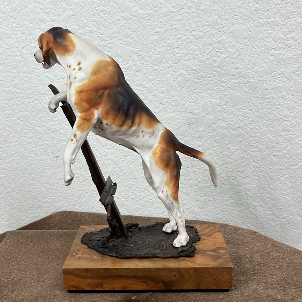 Albany Fine China Co Foxhound Neil Campbell Metal Sculpture Painted Figurine - Picture 4 of 9